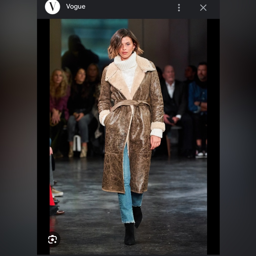 Veronica Beard Brown/Ivory Shearling Coat OFF THE RUNWAY